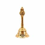 Indian Art Villa Garuda Under Sheshanag Design Brass Pooja Ghanti Bell | 5in